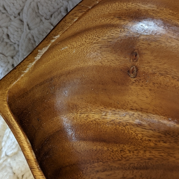 Vintage Monkeypod Serving Bowl Set of 5 - Leaf-Shape - Picture 4 of 5